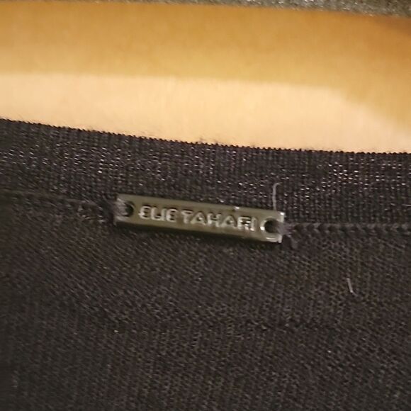 Elie Tahari Chic Black Fringe Cardigan sz med - Picture 5 of 9